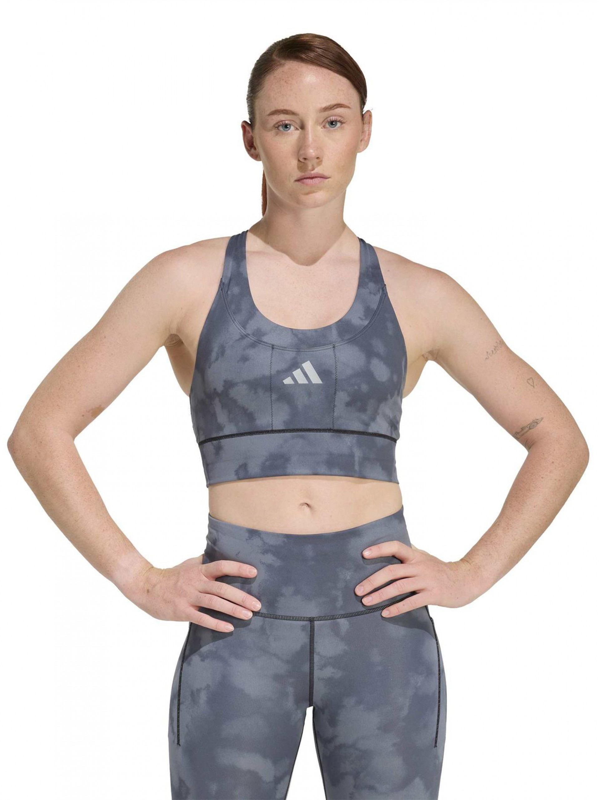 Adidas Adi365 Pocket Graphic Medium Support W Grey Sports Bra