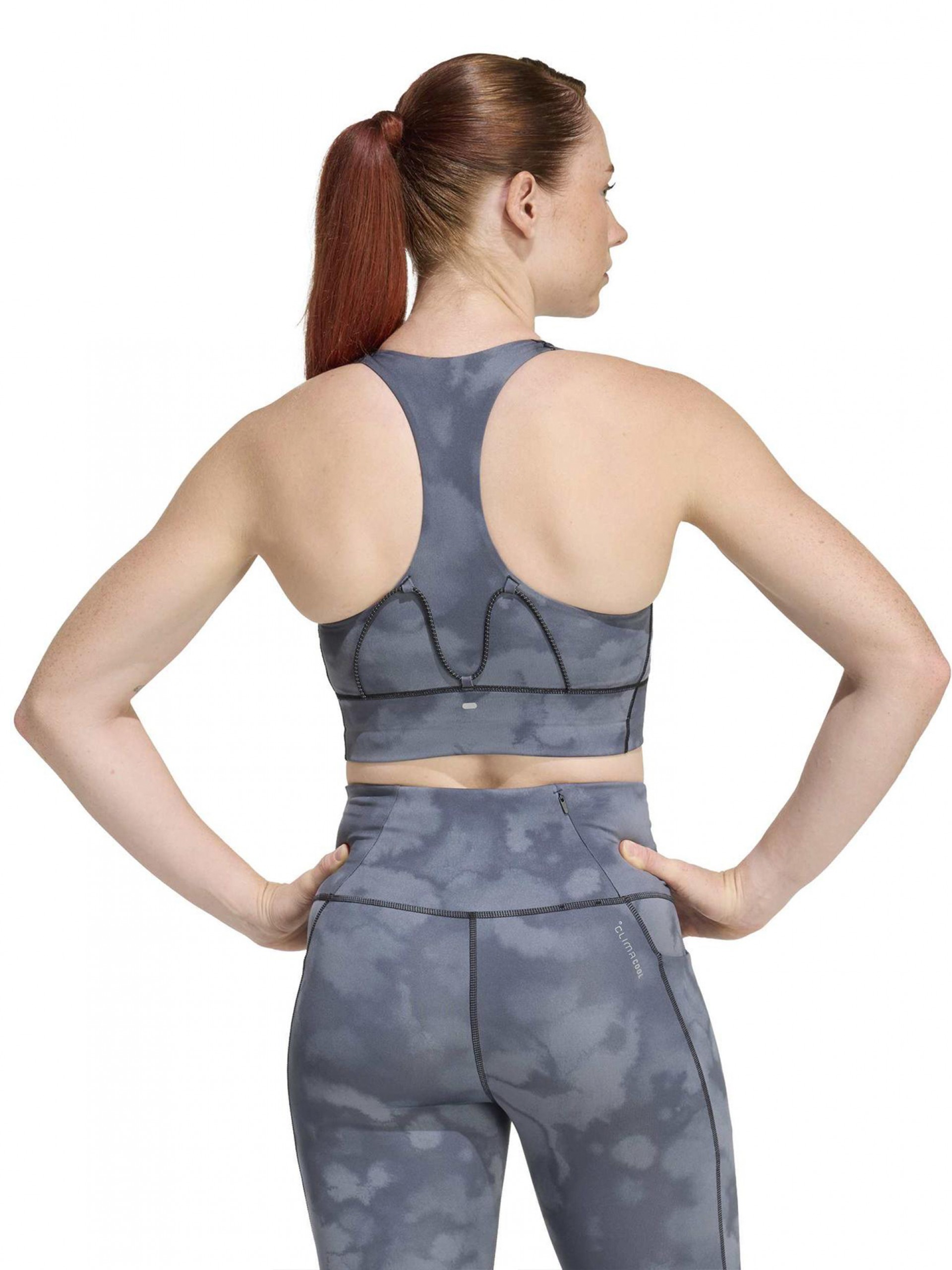 Adidas Adi365 Pocket Graphic Medium Support W Grey Sports Bra