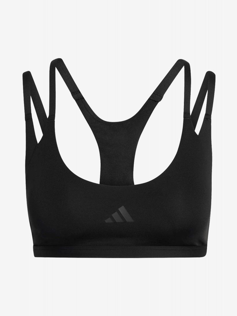 Adidas Optime Strappy Light Support W Black Sports Bra Adidas Optime Strappy Light Support W Black Sports Bra