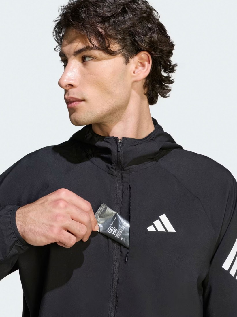 Casaco com Capuz de Running Adidas Adi365 Iconic Preto Casaco com Capuz de Running Adidas Adi365 Iconic Preto