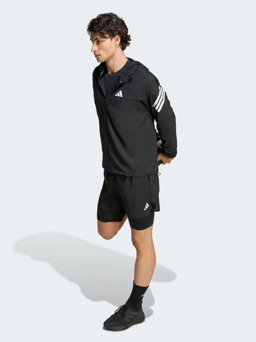 Casaco com Capuz de Running Adidas Adi365 Iconic Preto Casaco com Capuz de Running Adidas Adi365 Iconic Preto