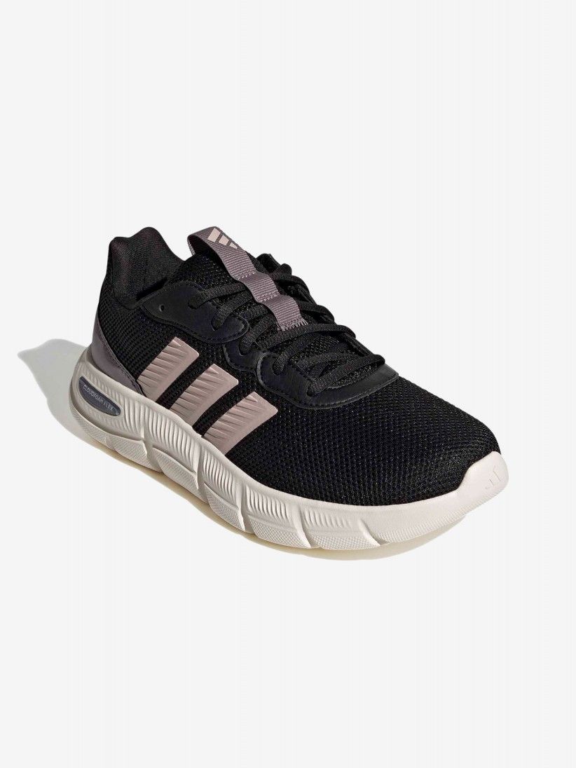 Zapatillas Para Caminar Adidas Cloudfoam Flex Cordones W Negras y Rosa