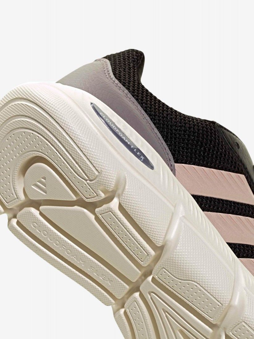 Zapatillas Para Caminar Adidas Cloudfoam Flex Cordones W Negras y Rosa