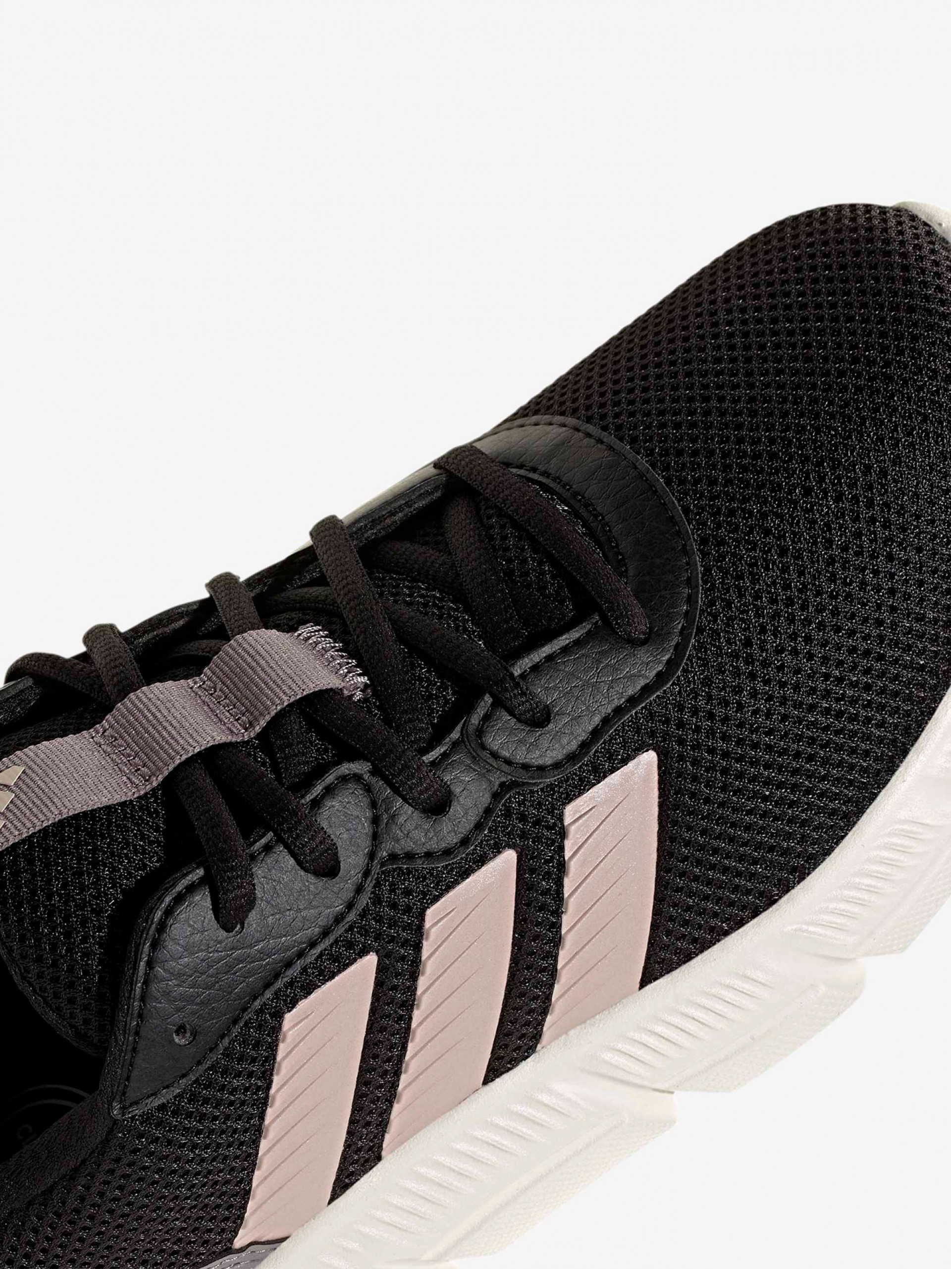Zapatillas Para Caminar Adidas Cloudfoam Flex Cordones W Negras y Rosa