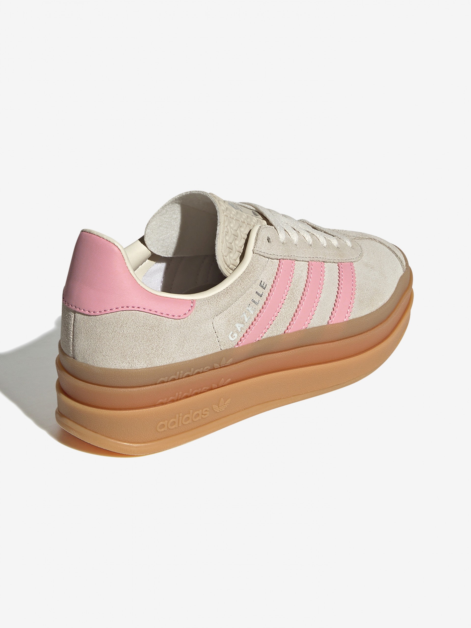 Sapatilhas Adidas Gazelle Bold J Cinzentas e Rosa Em Camurça