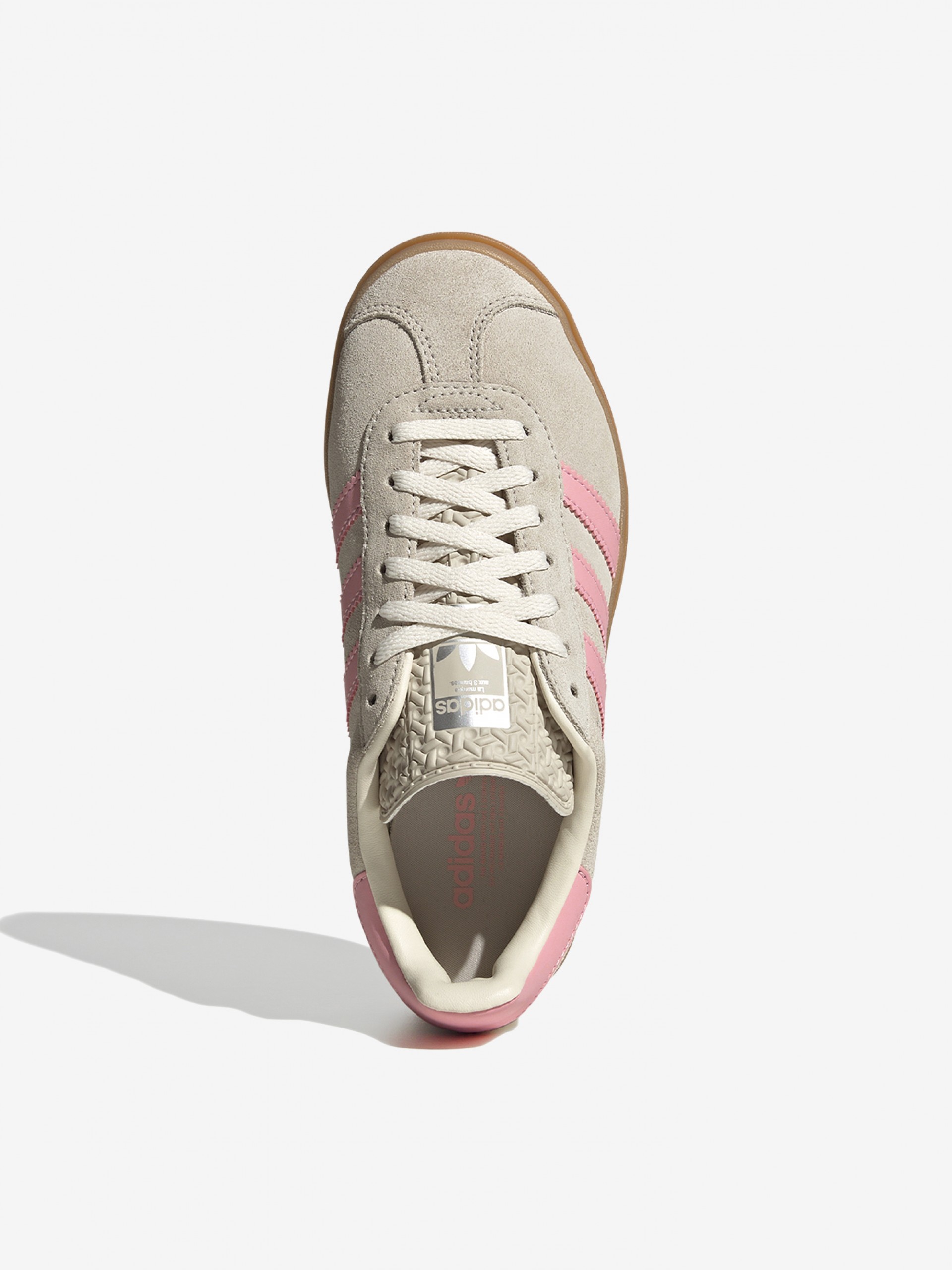 Adidas Gazelle Bold J Grey and Pink Suede Sneakers