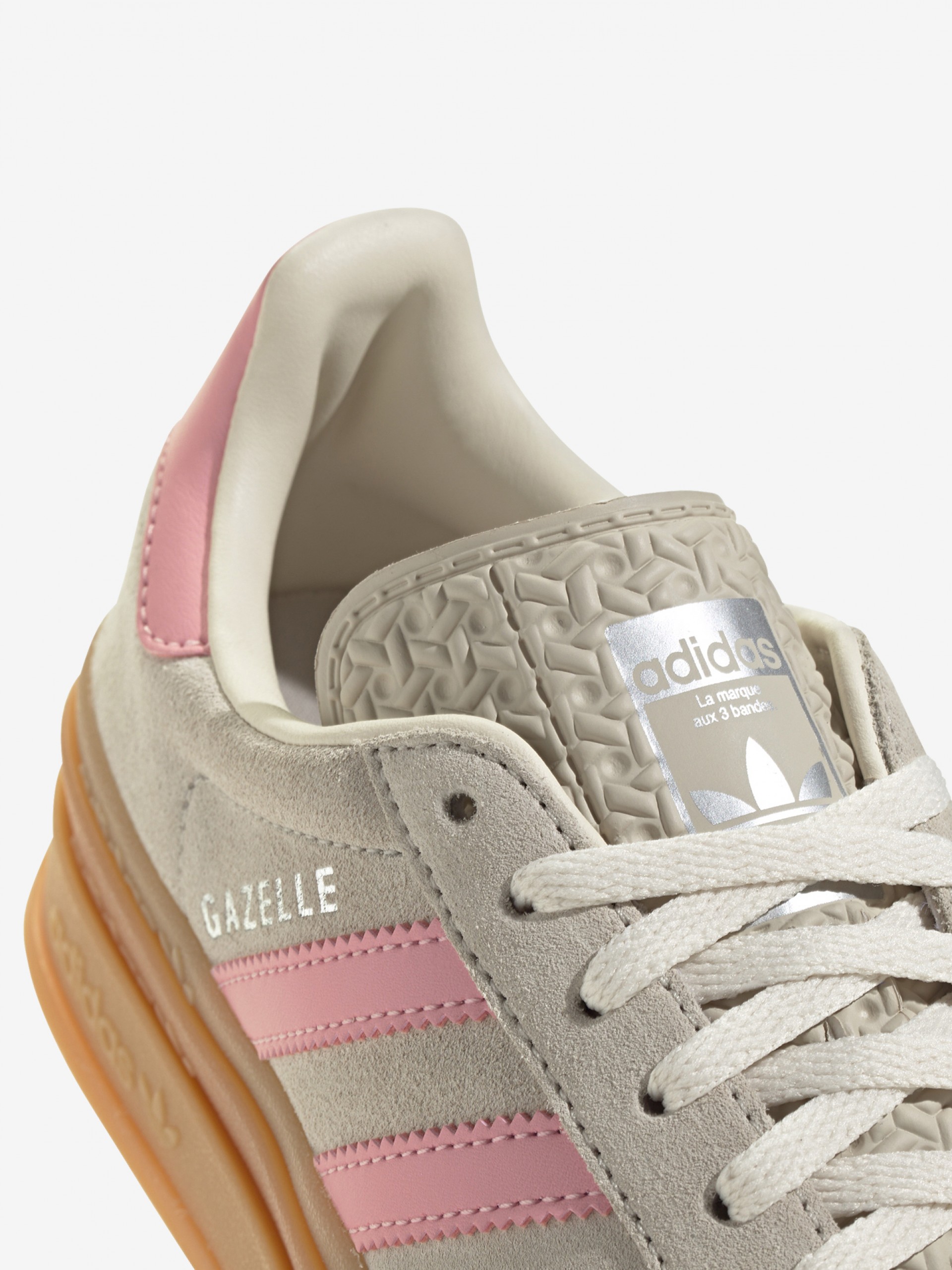 Sapatilhas Adidas Gazelle Bold J Cinzentas e Rosa Em Camurça