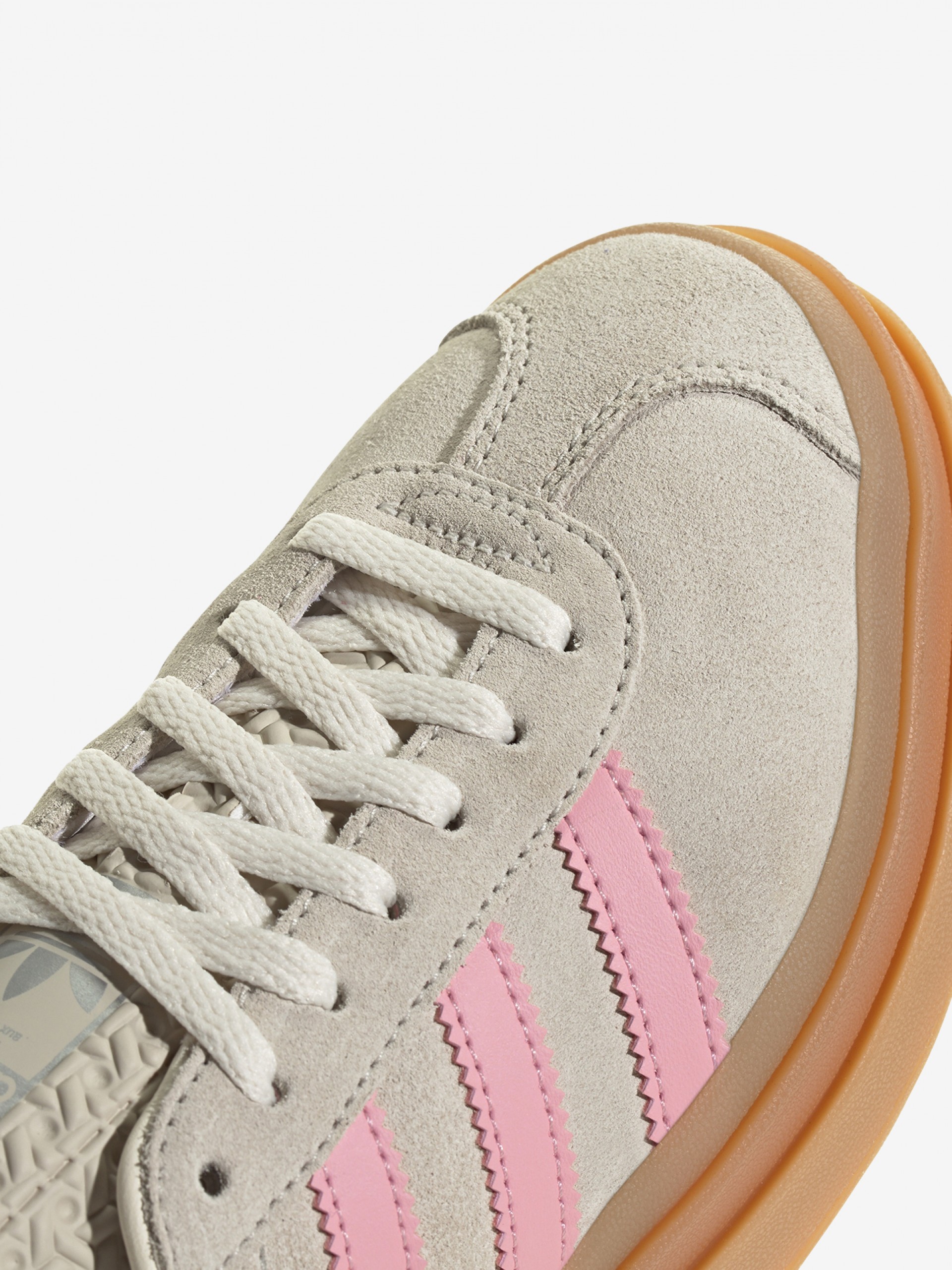Sapatilhas Adidas Gazelle Bold J Cinzentas e Rosa Em Camurça