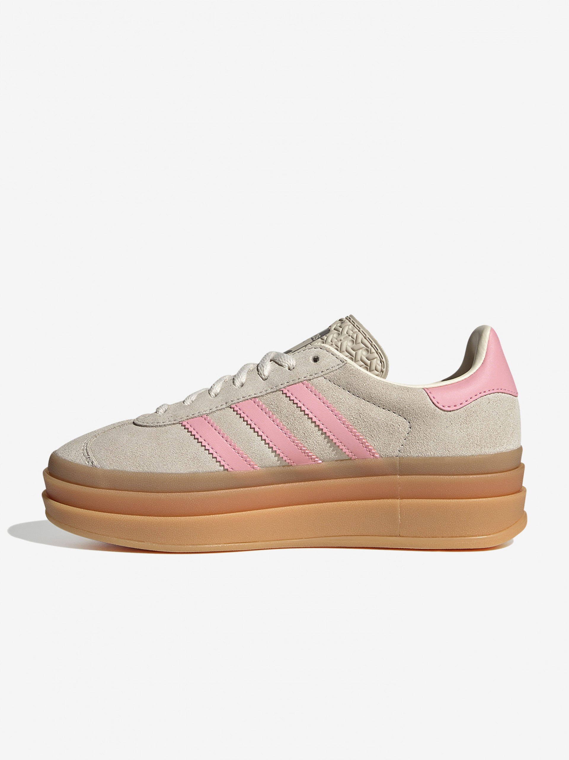 Adidas Gazelle Bold J Grey and Pink Suede Sneakers