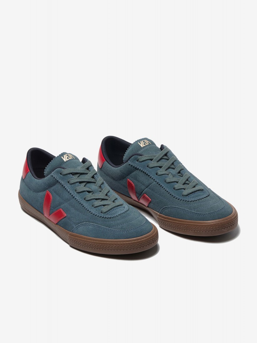 VEJA Panenka Blue and Red Suede Sneakers