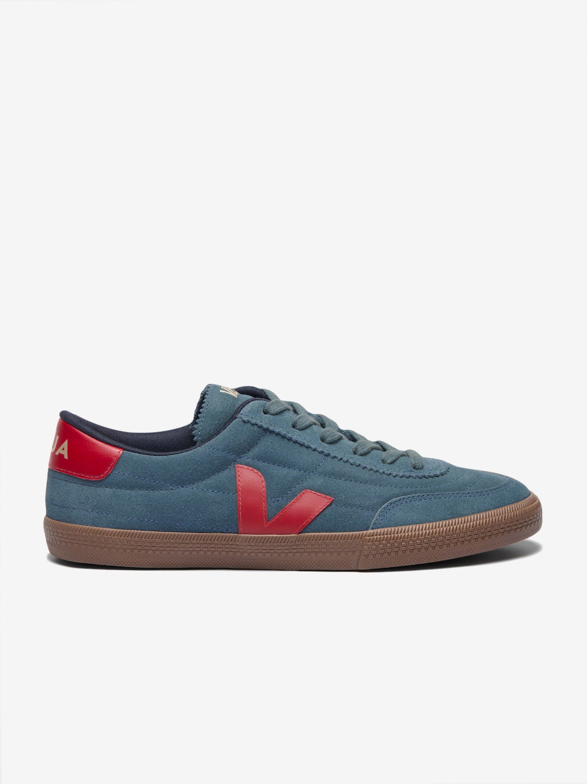 Zapatillas VEJA Panenka Azules y Rojas De Gamuza