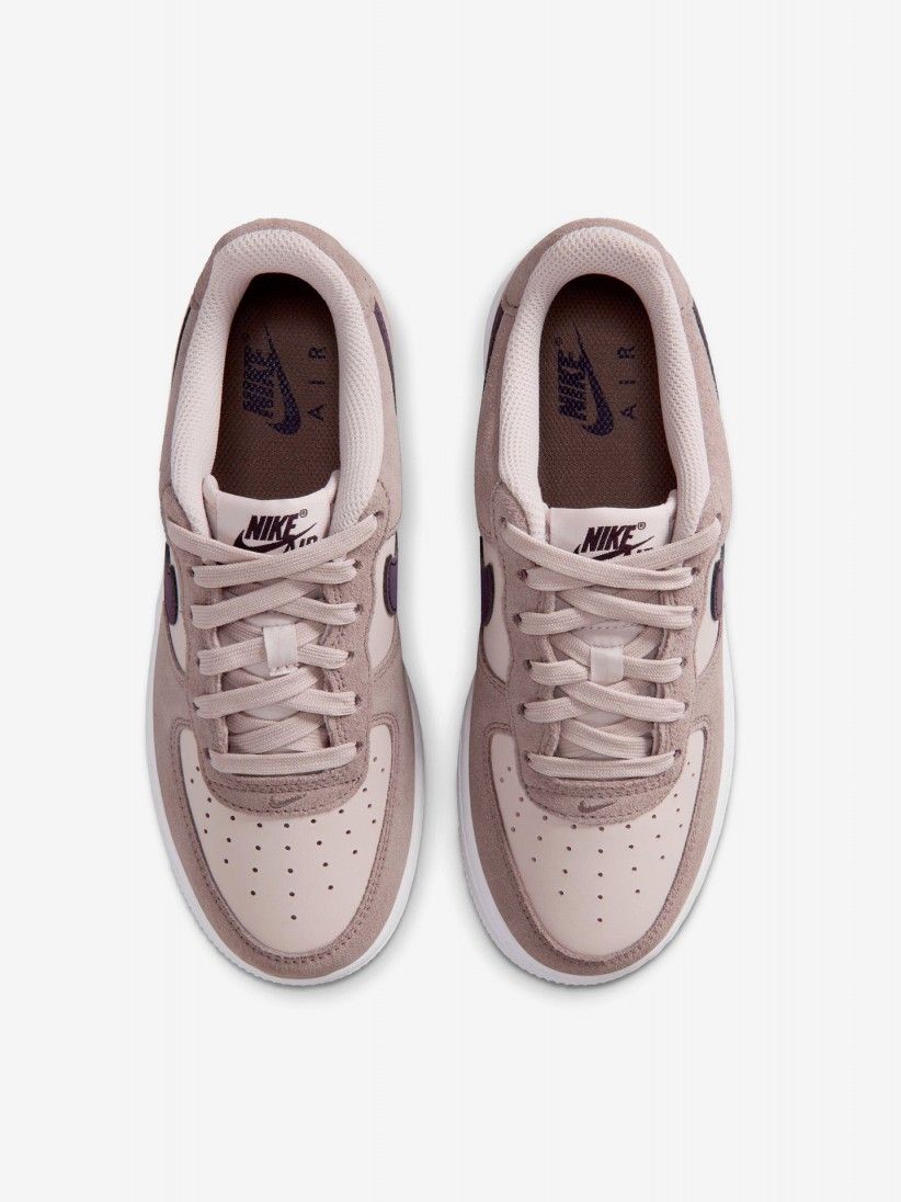 Nike Air Force 1 Essential+ Pink and Brown Leather and Suede Junior Sneakers