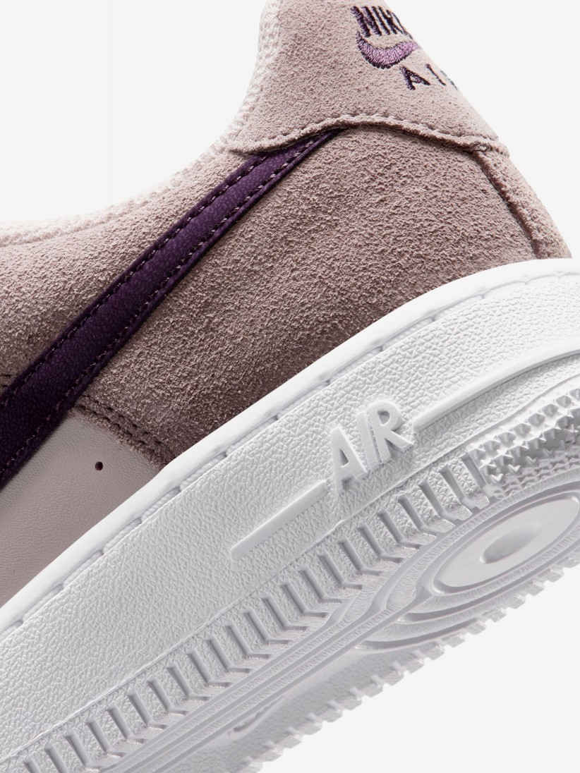 Nike Air Force 1 Essential+ Pink and Brown Leather and Suede Junior Sneakers