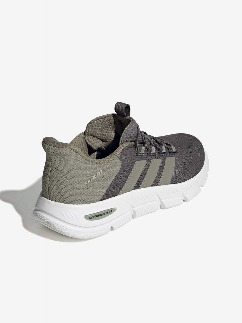 Adidas Cloudfoam Flex Rapidfit Grey and Green Walking Trainers