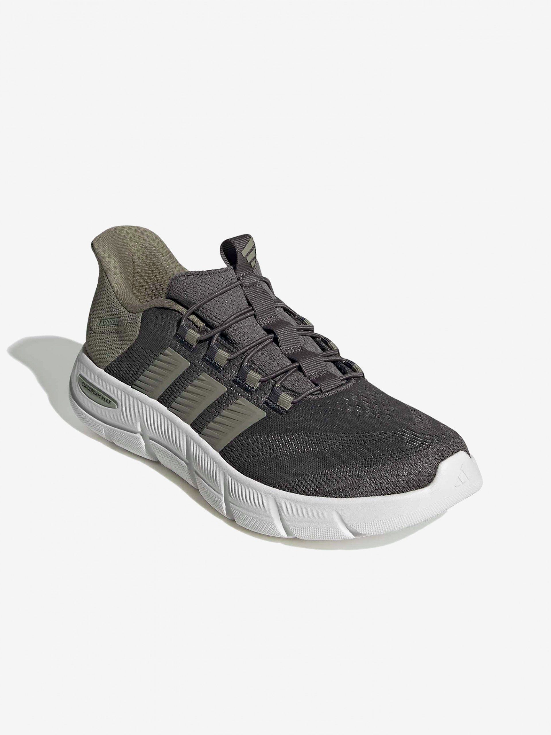 Adidas Cloudfoam Flex Rapidfit Grey and Green Walking Trainers
