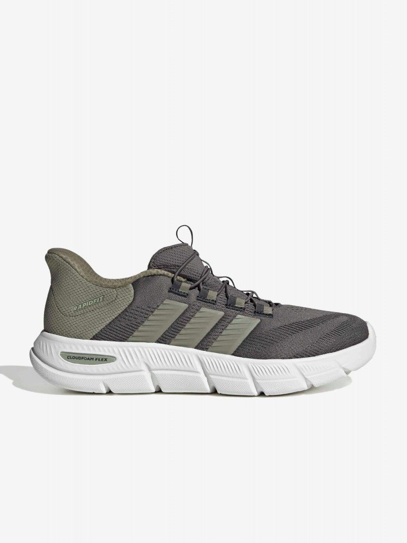 Adidas Cloudfoam Flex Rapidfit Grey and Green Walking Trainers