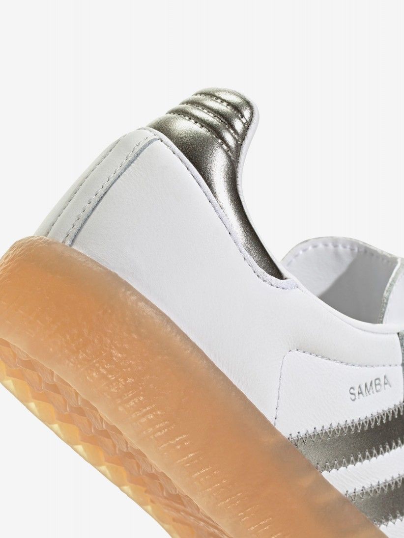 Adidas Sambae W White and Silver Sneakers