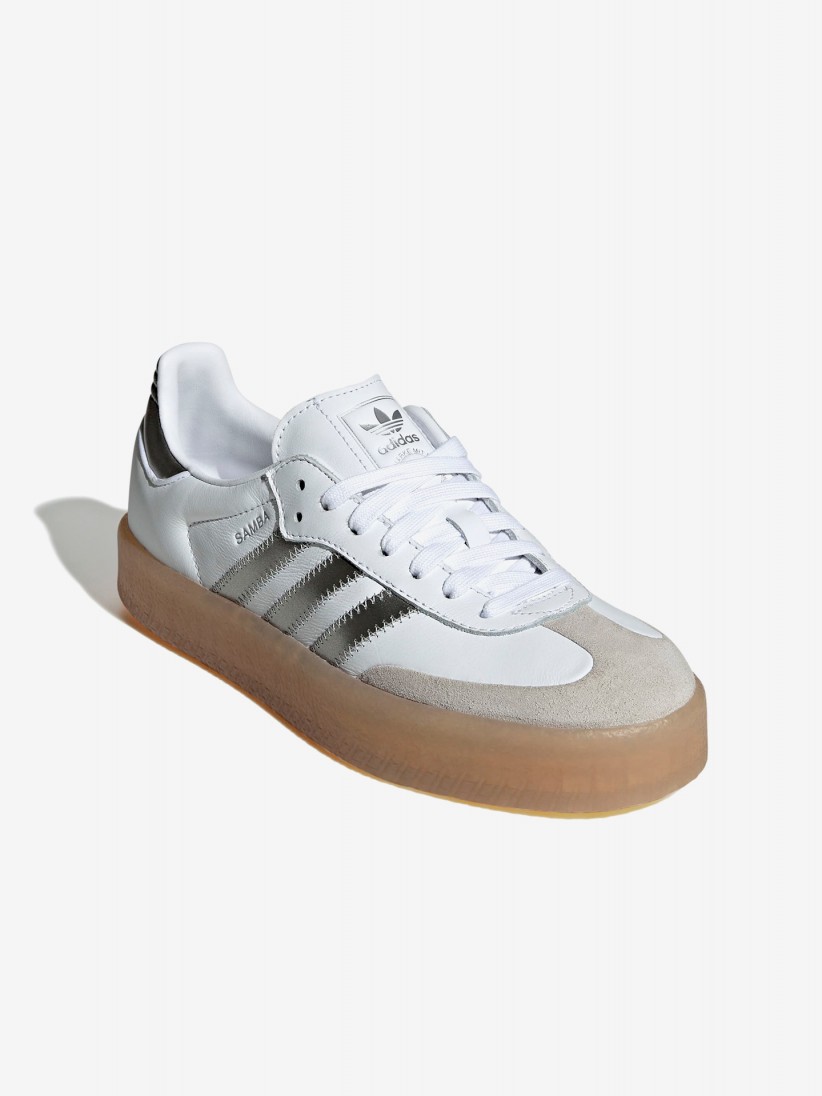 Adidas Sambae W White and Silver Sneakers