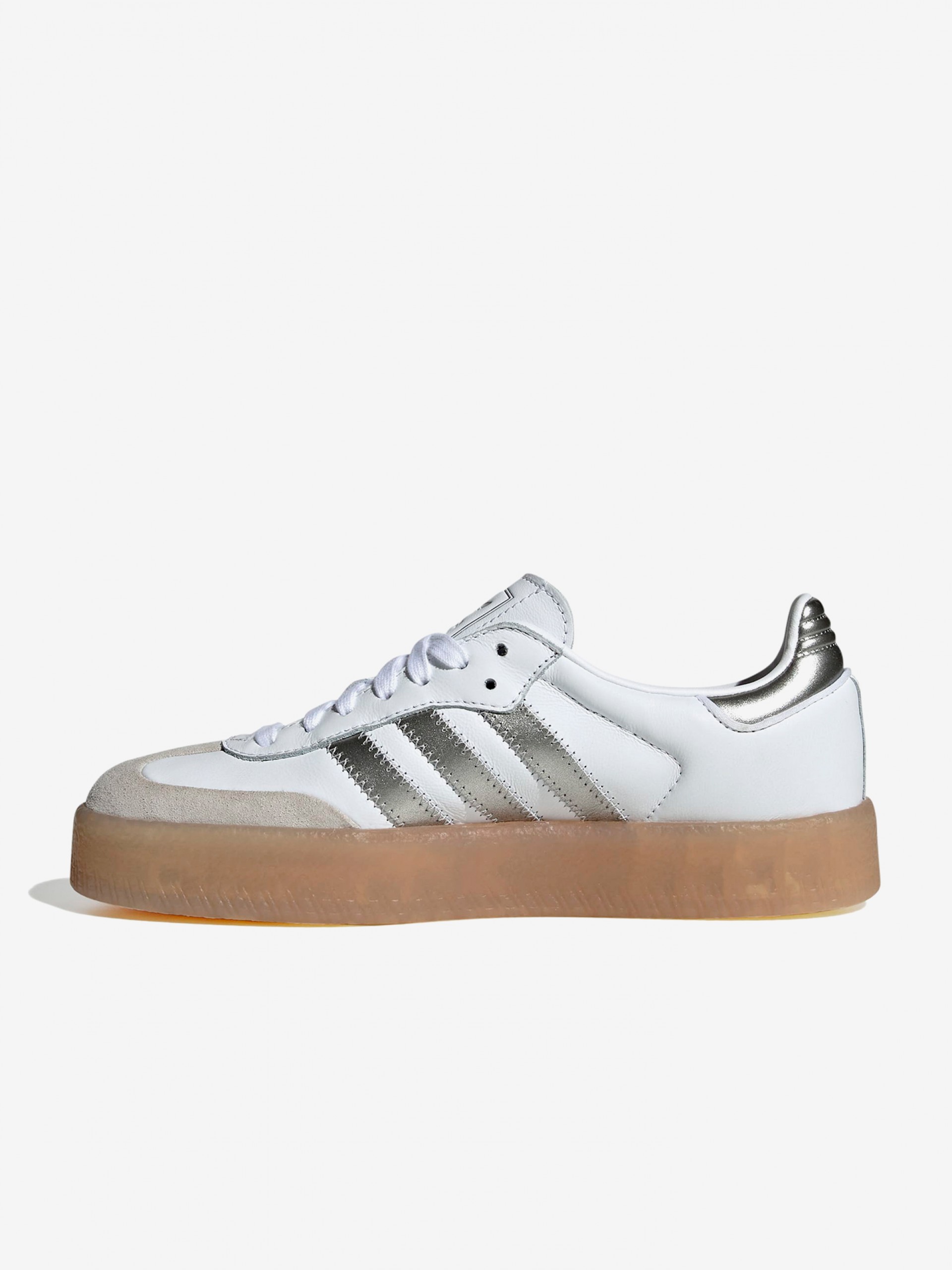 Sapatilhas Adidas Sambae W Brancas e Prateadas