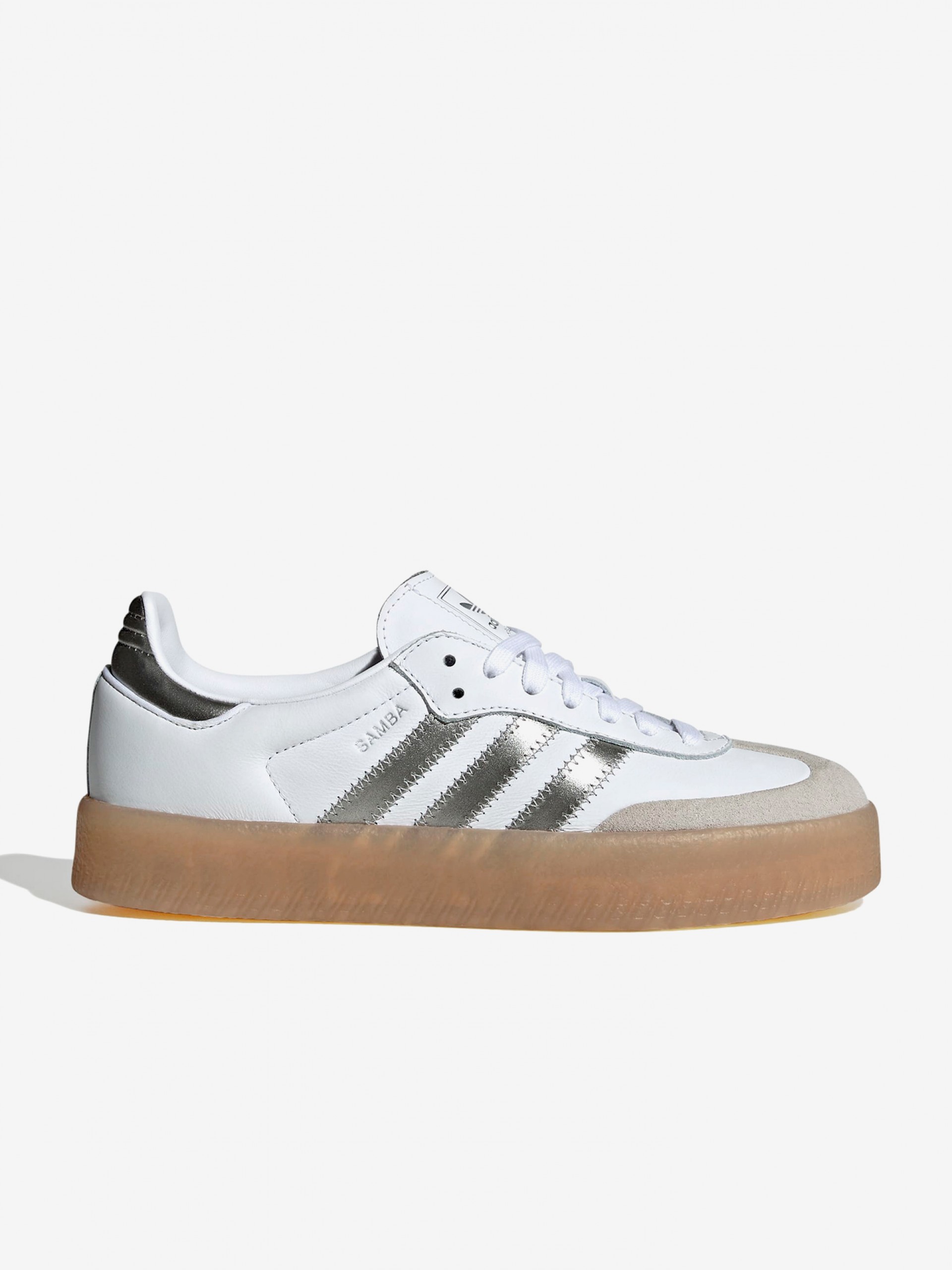 Adidas Sambae W White and Silver Sneakers