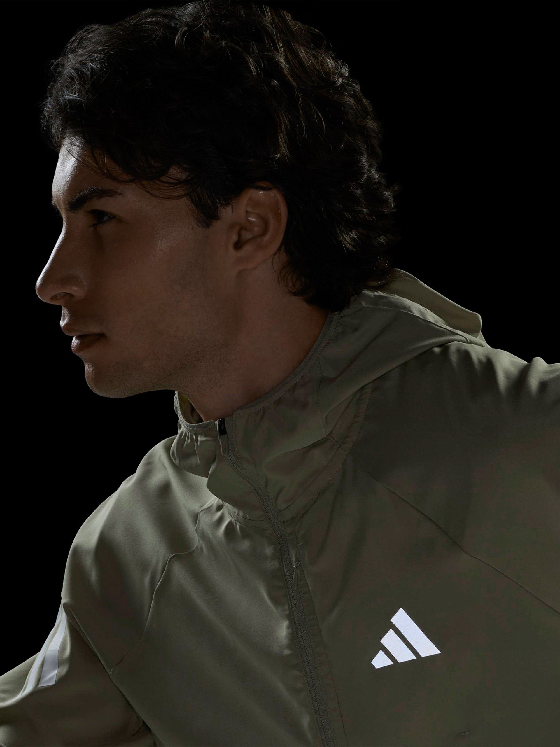Chaqueta con Capucha de Running Adidas Adi365 Iconic Caqui