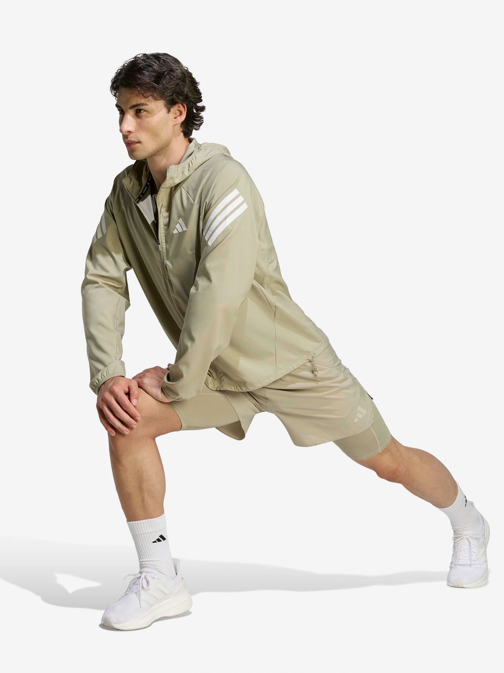 Chaqueta con Capucha de Running Adidas Adi365 Iconic Caqui