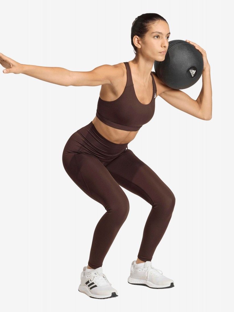 Sujetador Deportivo Adidas Optime Essentials Sujeción Media W Marrón Sujetador Deportivo Adidas Optime Essentials Sujeción Media W Marrón
