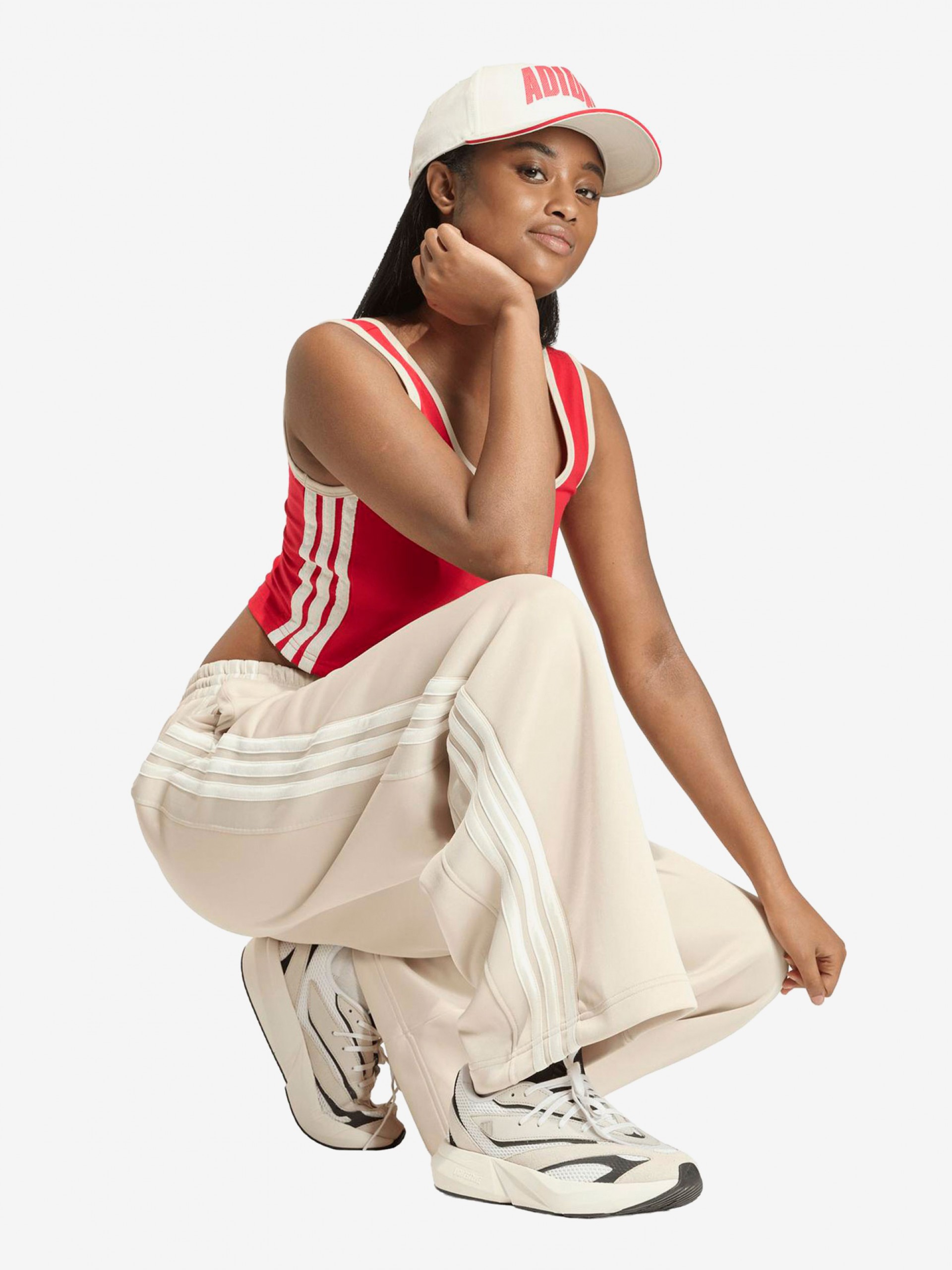 Adidas Stadium 3-Stripes W Beige Trousers