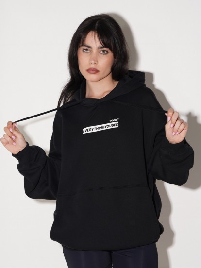 Camisola com Capuz Pixis The Alpha Preta