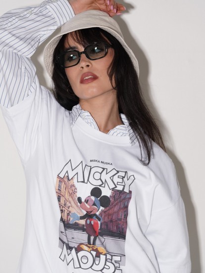 Pixis Mickey Mouse White T-shirt