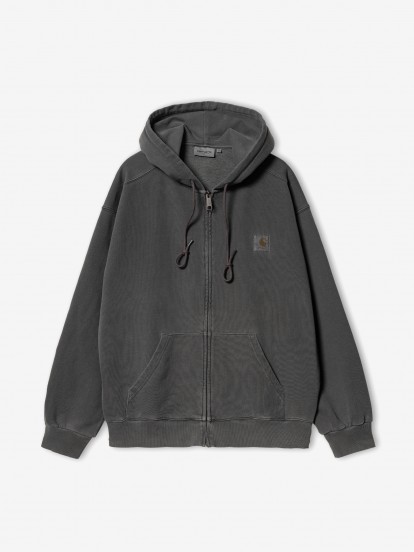 Casaco com Capuz Carhartt WIP Nelson Preto (Garment Dyed)