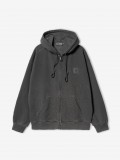 Chaqueta con Capucha Carhartt WIP Nelson Negra (Garment Dyed)