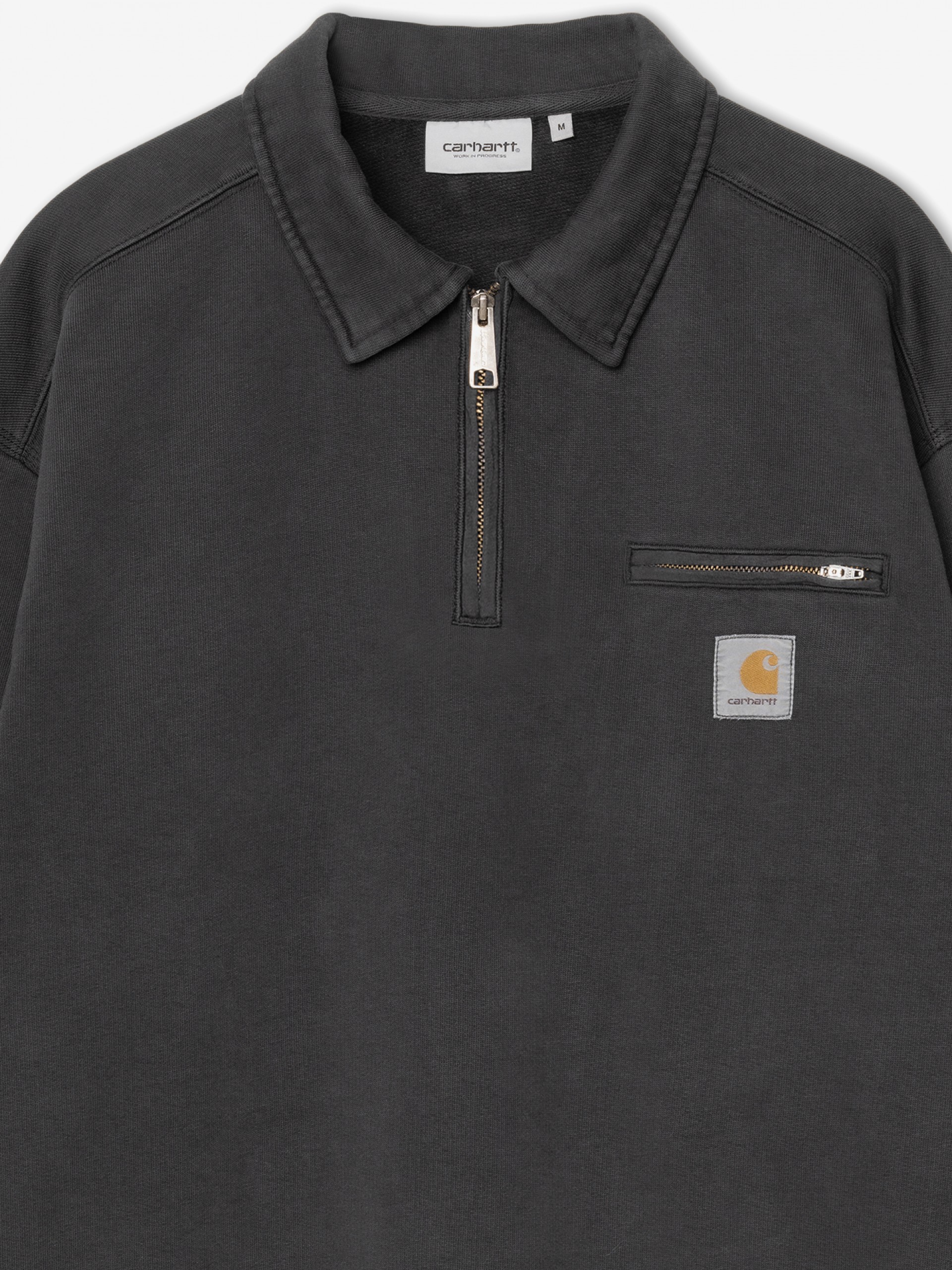 Sudadera con Cremallera Carhartt WIP Detroit Negra (Stone Washed)