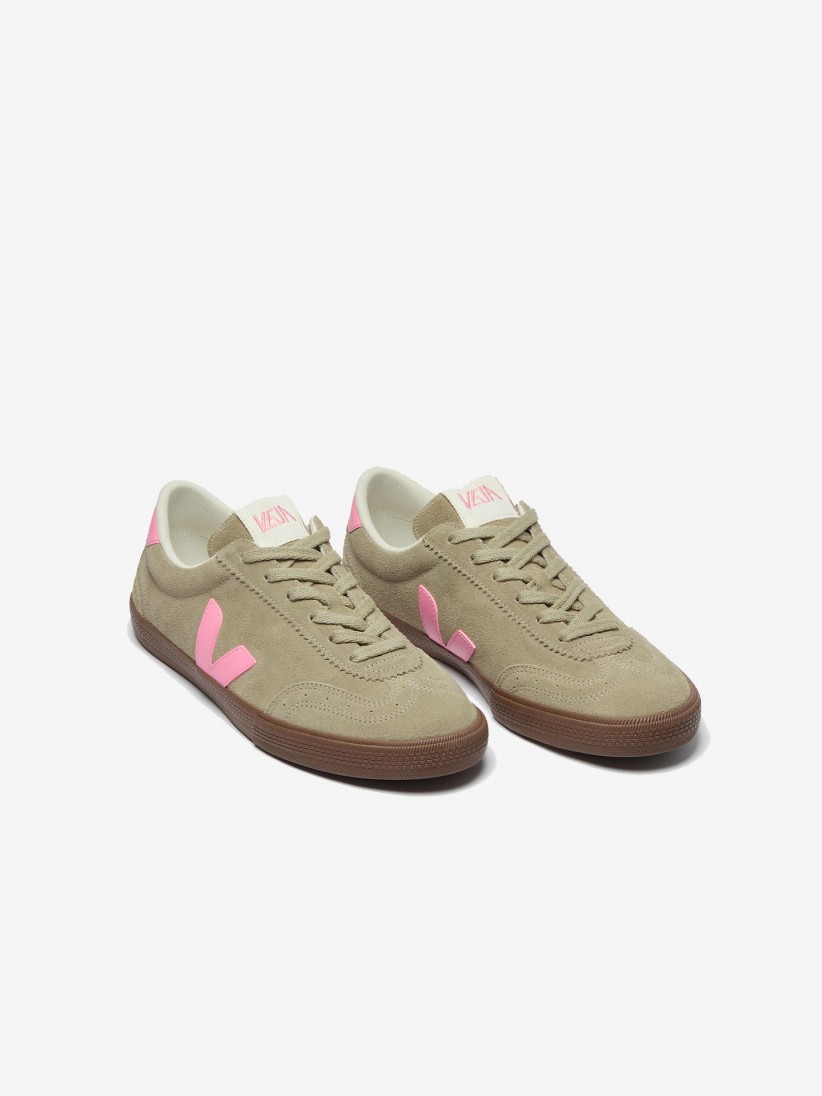 Zapatillas VEJA Volley Caqui y Rosa De Gamuza