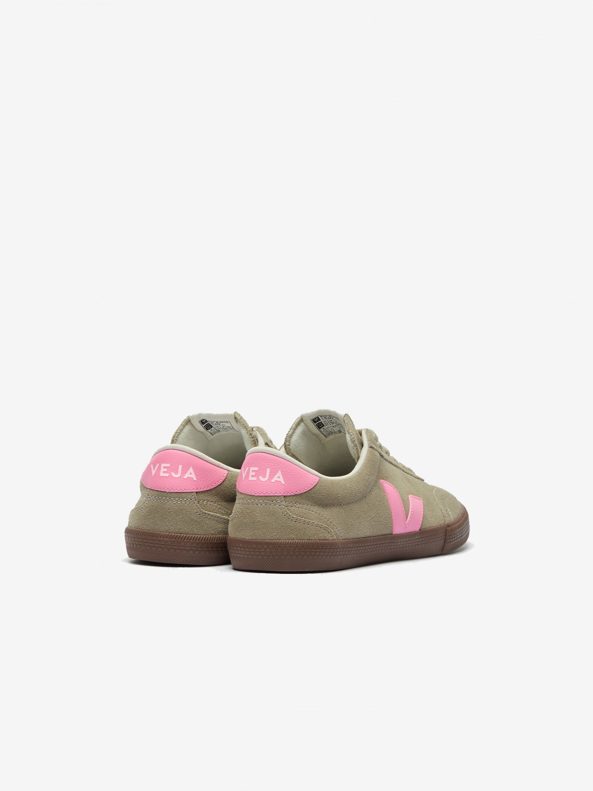 Zapatillas VEJA Volley Caqui y Rosa De Gamuza