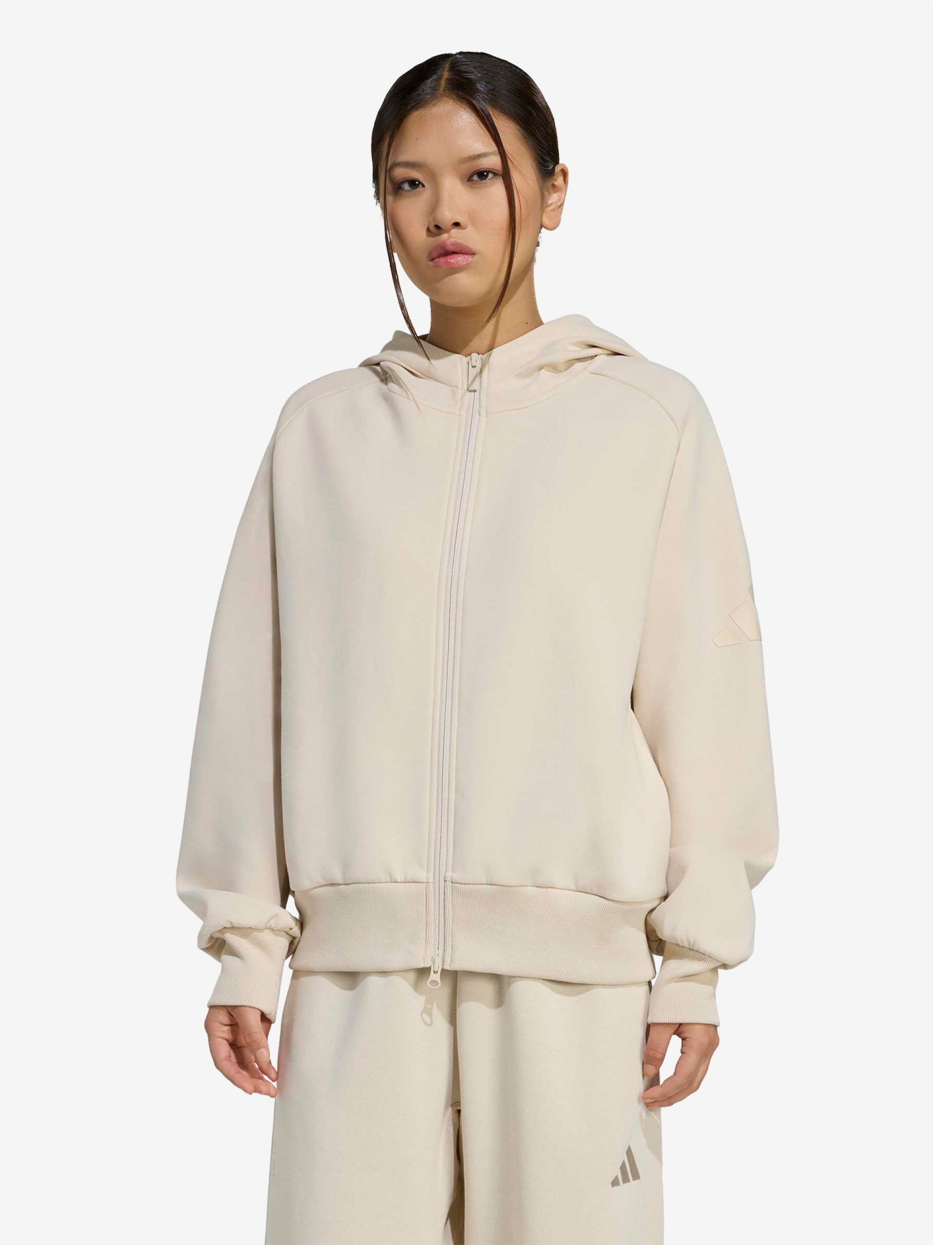 Chaqueta con Capucha Adidas Soft Lux W Beige