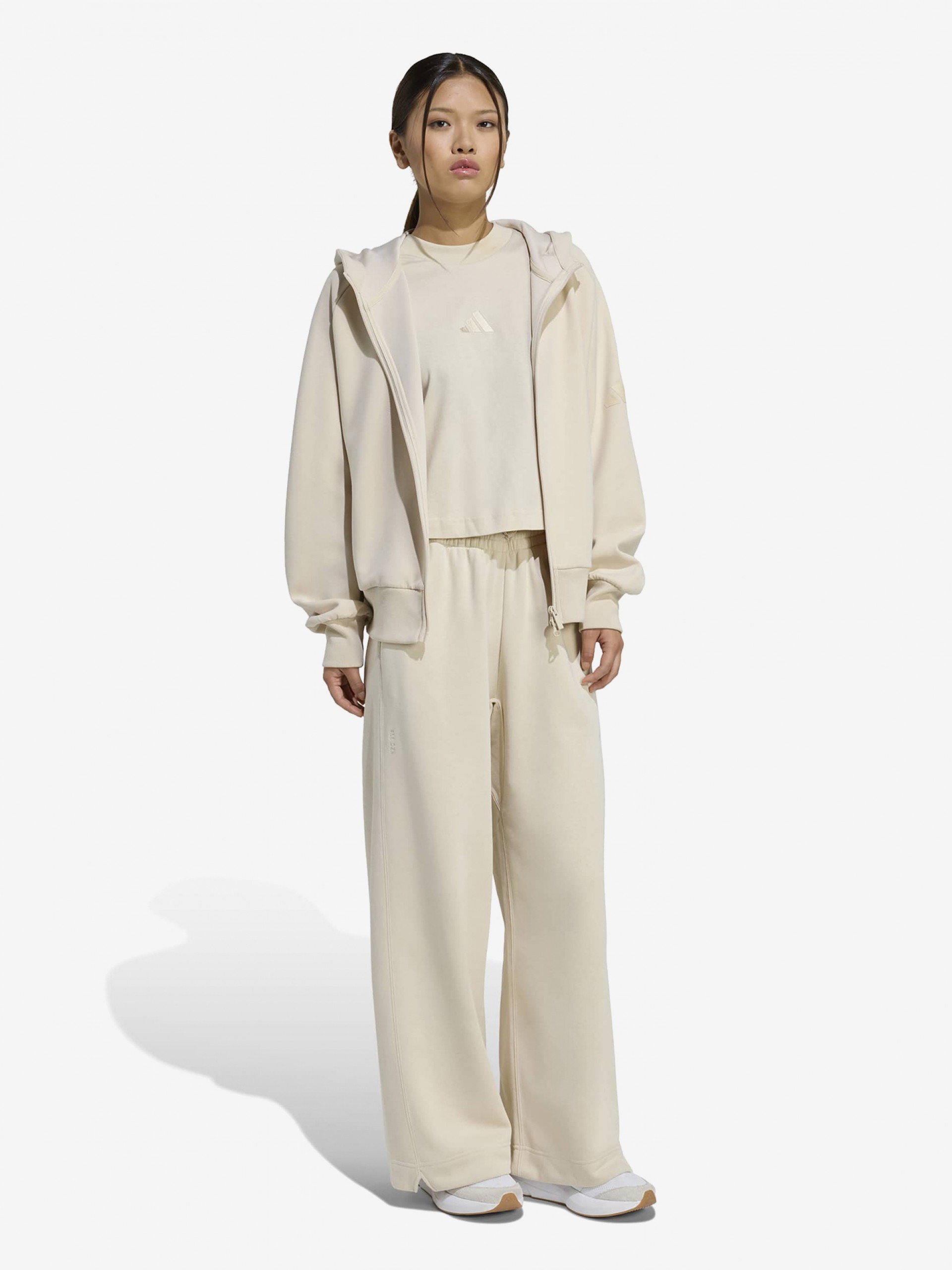 Adidas Soft Lux W Beige Hooded Jacket