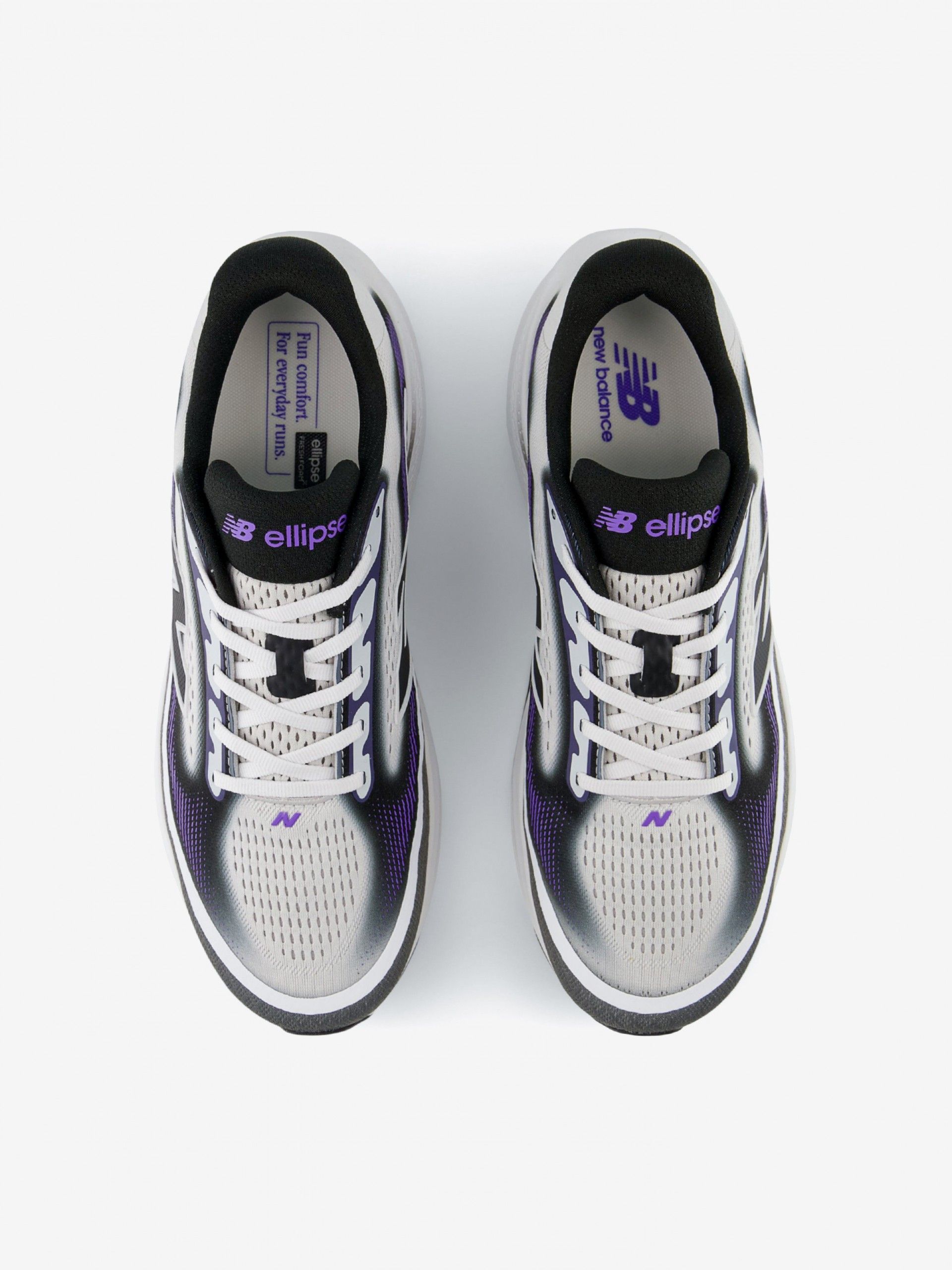 New Balance Ellipse v1 White, Purple and Black Running Trainers For Men