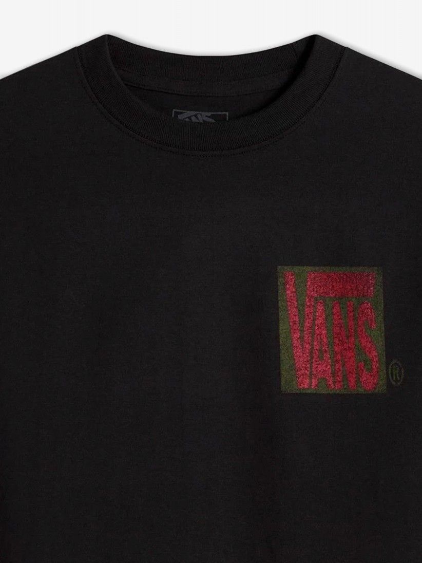T-shirt Vans Stretch Stack Crackle Preta T-shirt Vans Stretch Stack Crackle Preta
