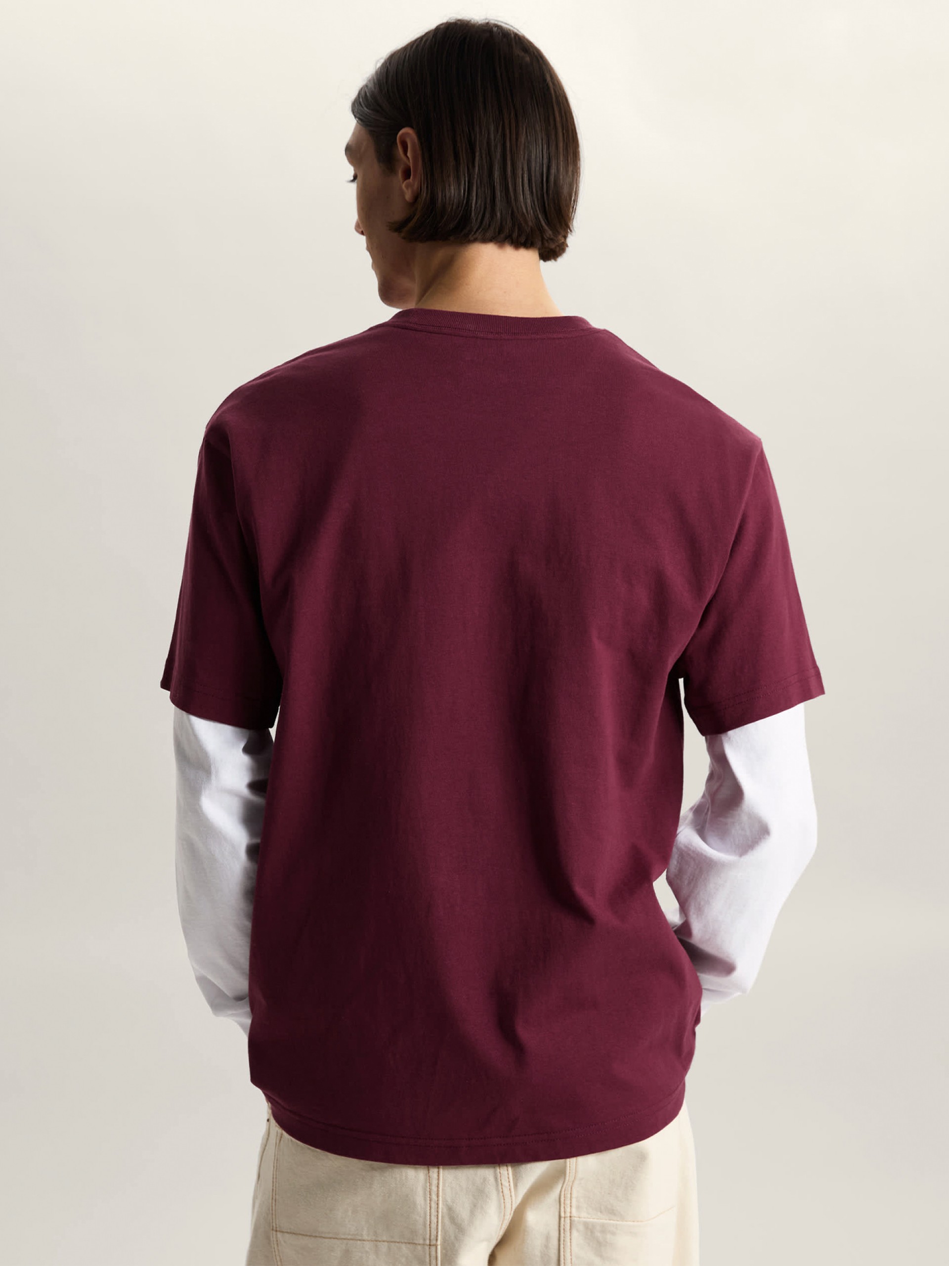T-shirt Vans Left Chest II Loose Bordeaux