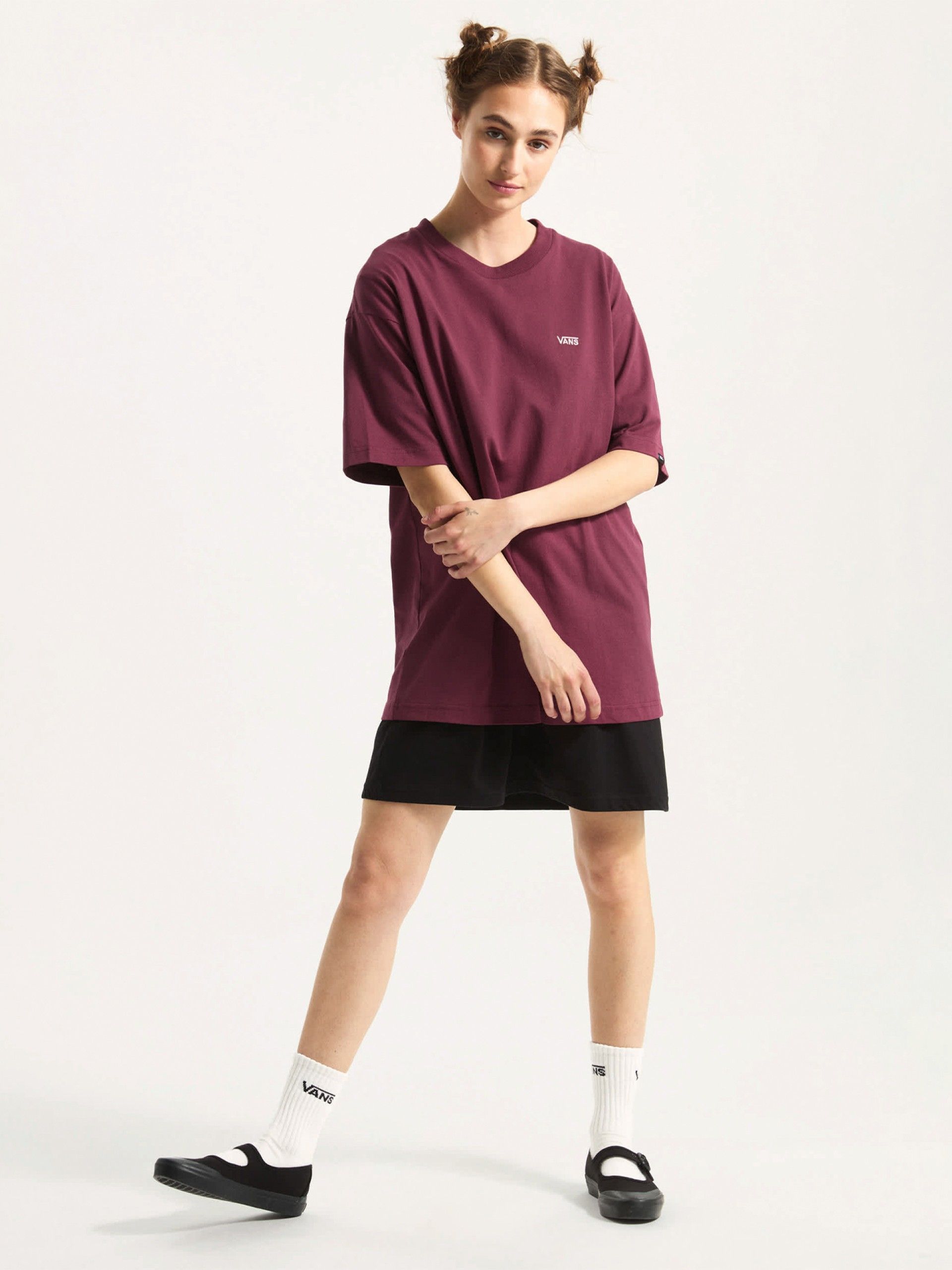 T-shirt Vans Left Chest II Loose Bordeaux