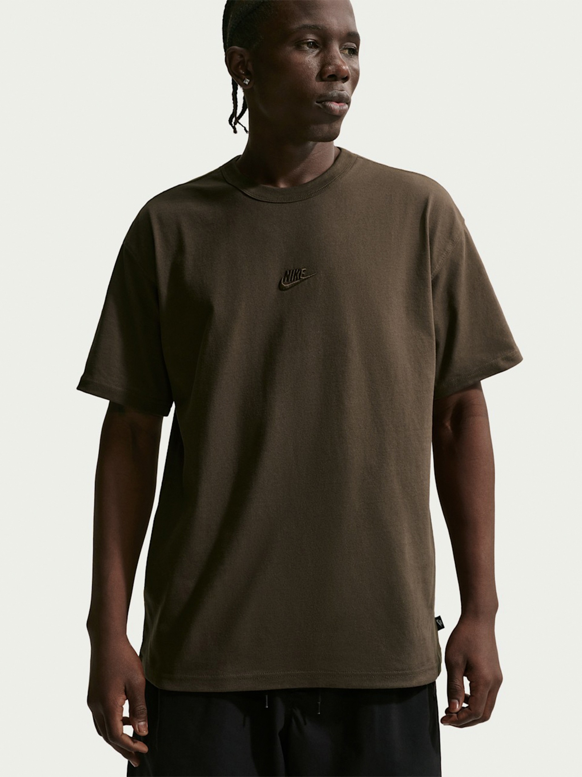 Nike Sportswear Premium Brown T-shirt For Men