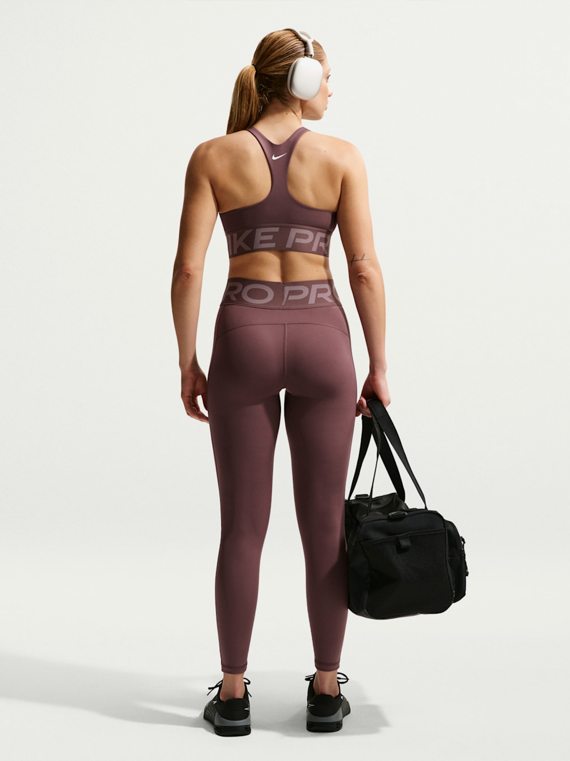 Nike Pro Sculpt High Rise Burgundy Training Leggings For Women