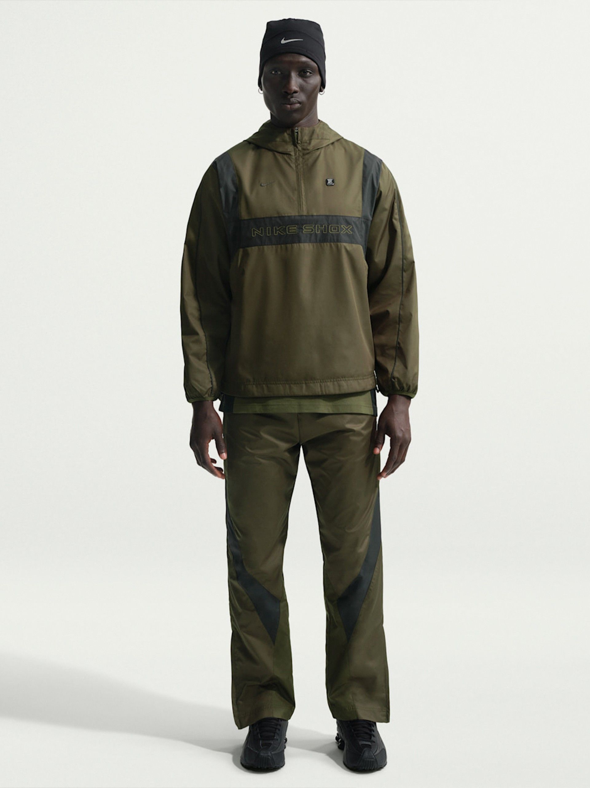 Nike Sportswear Shox Green Hooded Windbreaker Jacket For Men