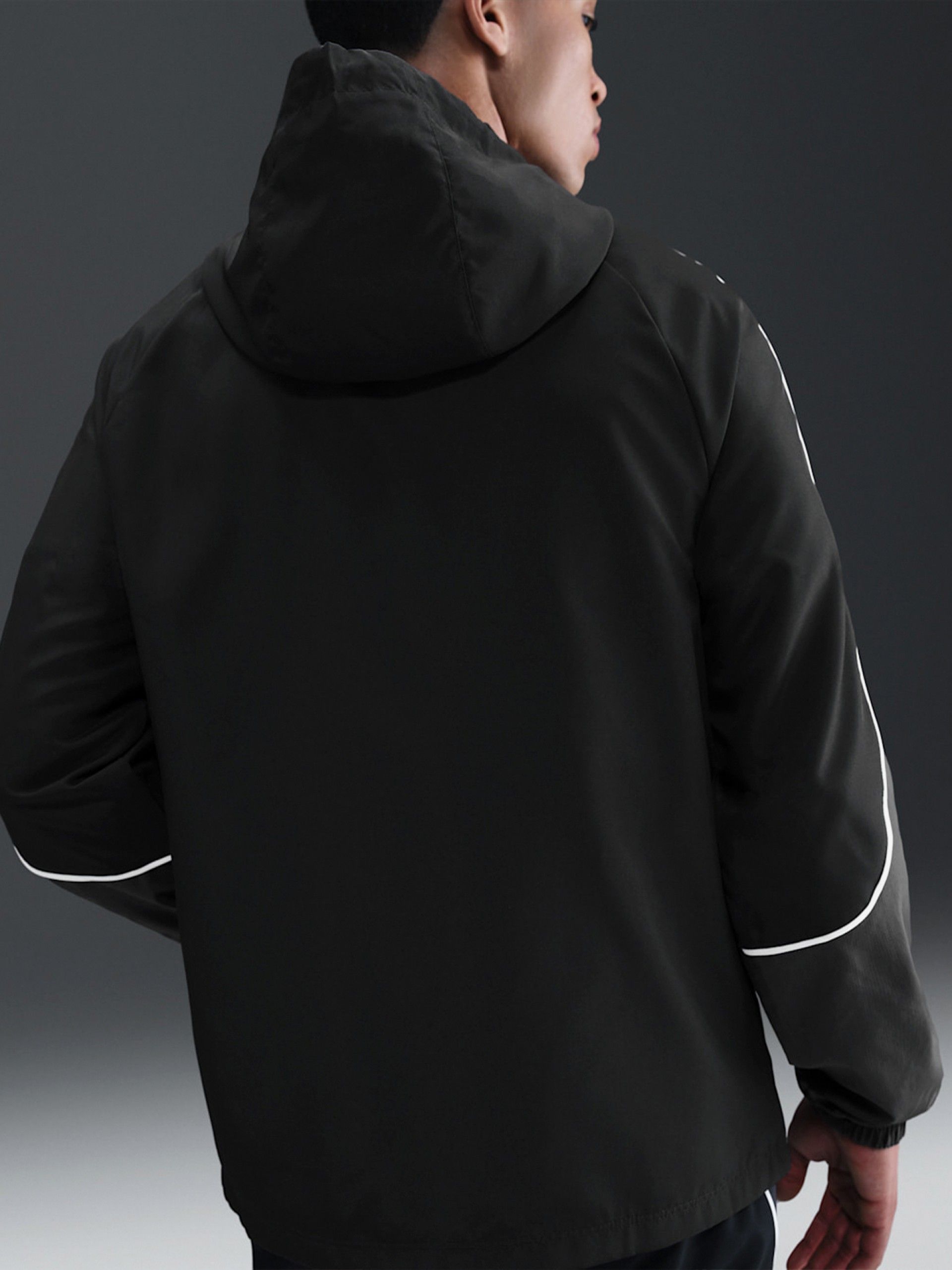 Casaco com Capuz de Futebol Nike Academy+ Preto e Cinzento Para Homem