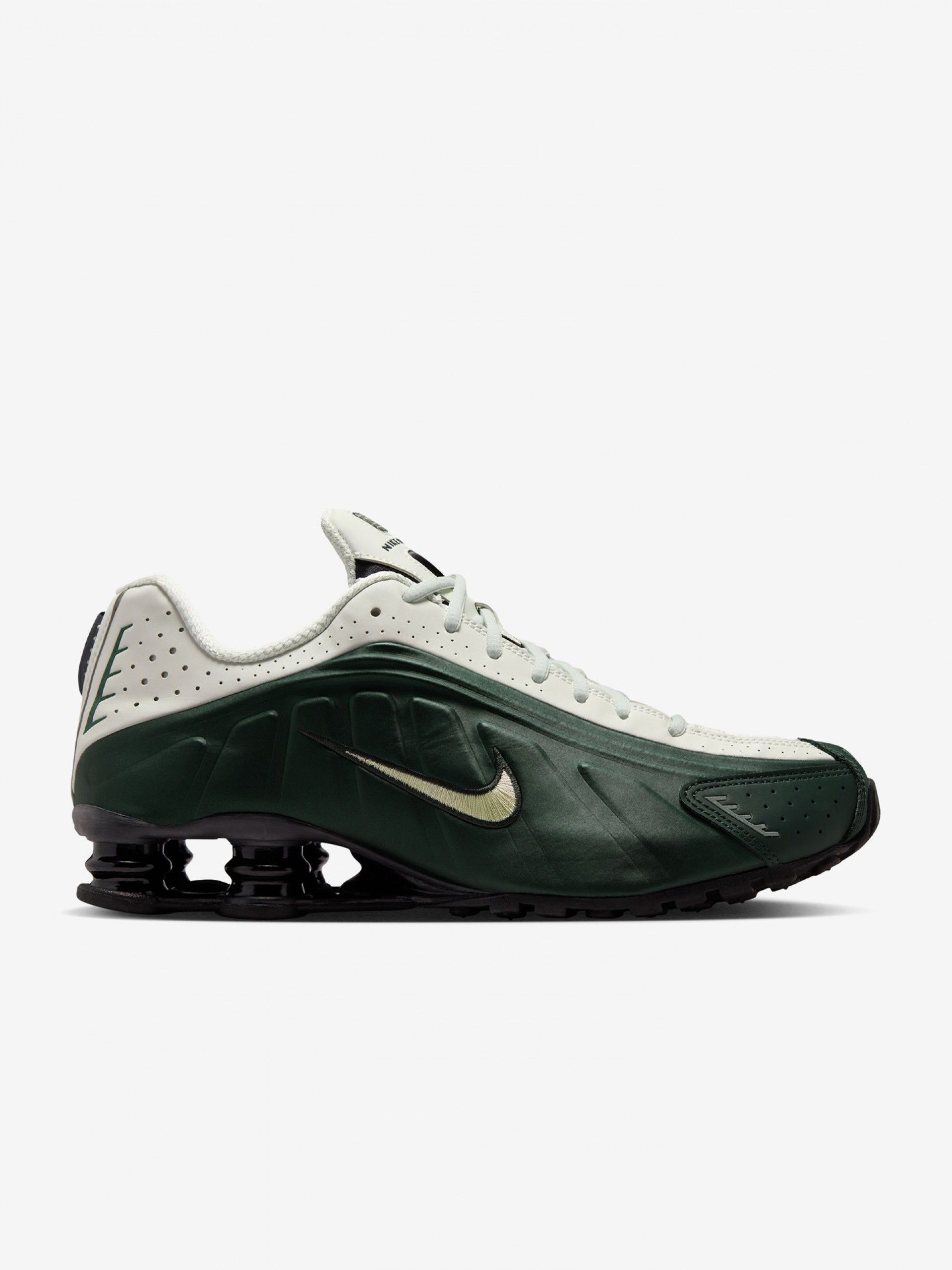 Sapatilhas Nike Shox R4 Brancas e Verdes Para Homem