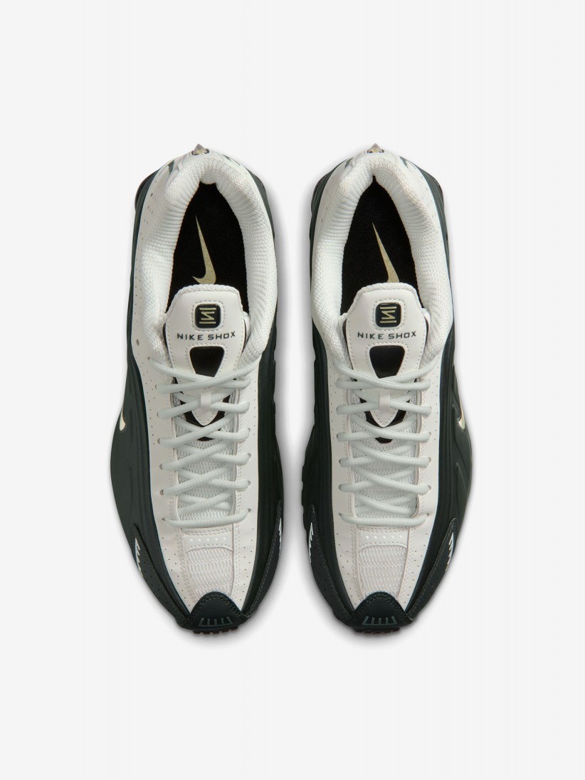 Zapatillas Nike Shox R4 Blancas y Verdes Para Hombre