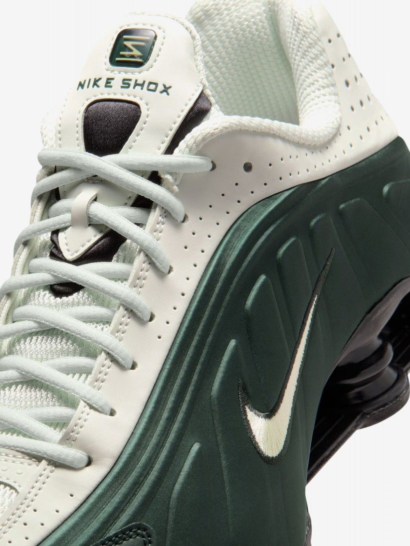 Zapatillas Nike Shox R4 Blancas y Verdes Para Hombre