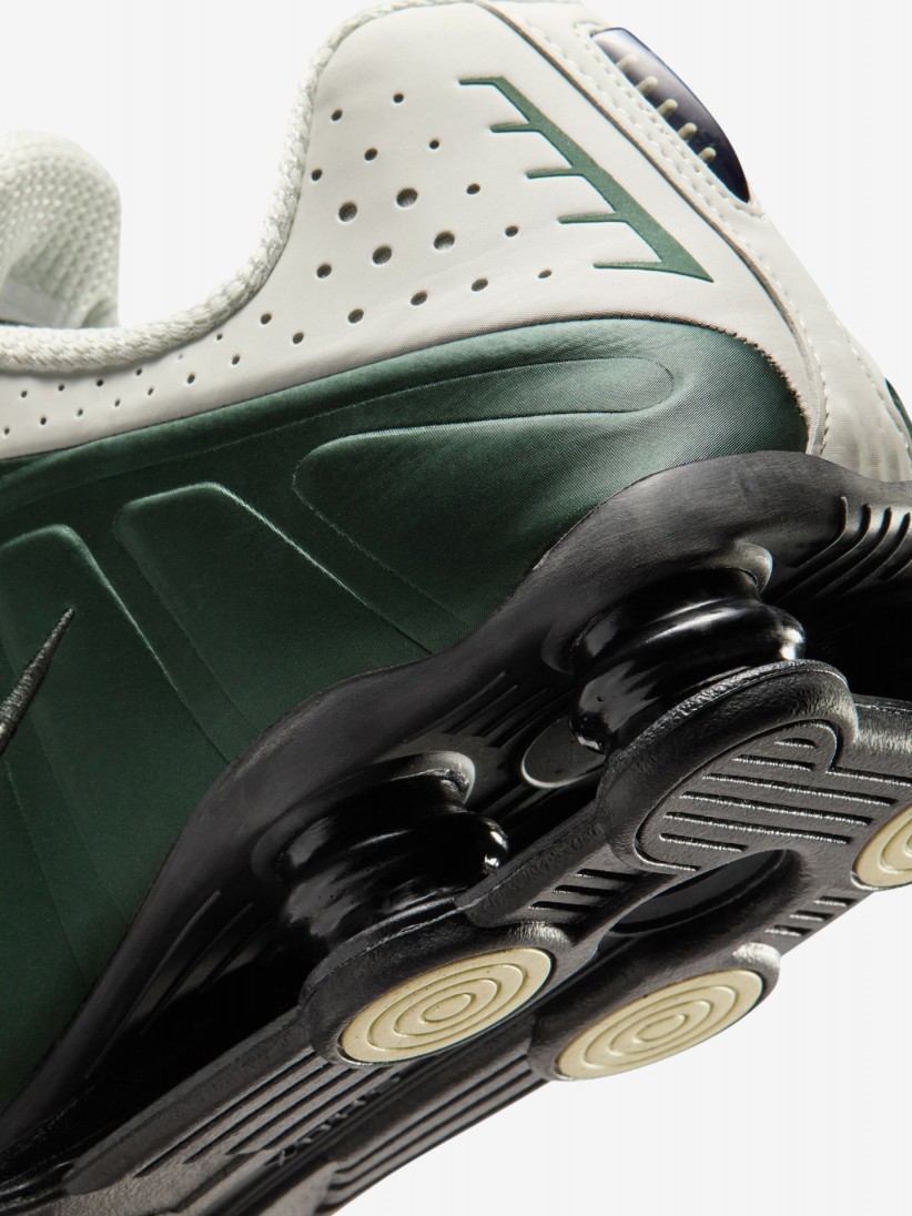 Zapatillas Nike Shox R4 Blancas y Verdes Para Hombre