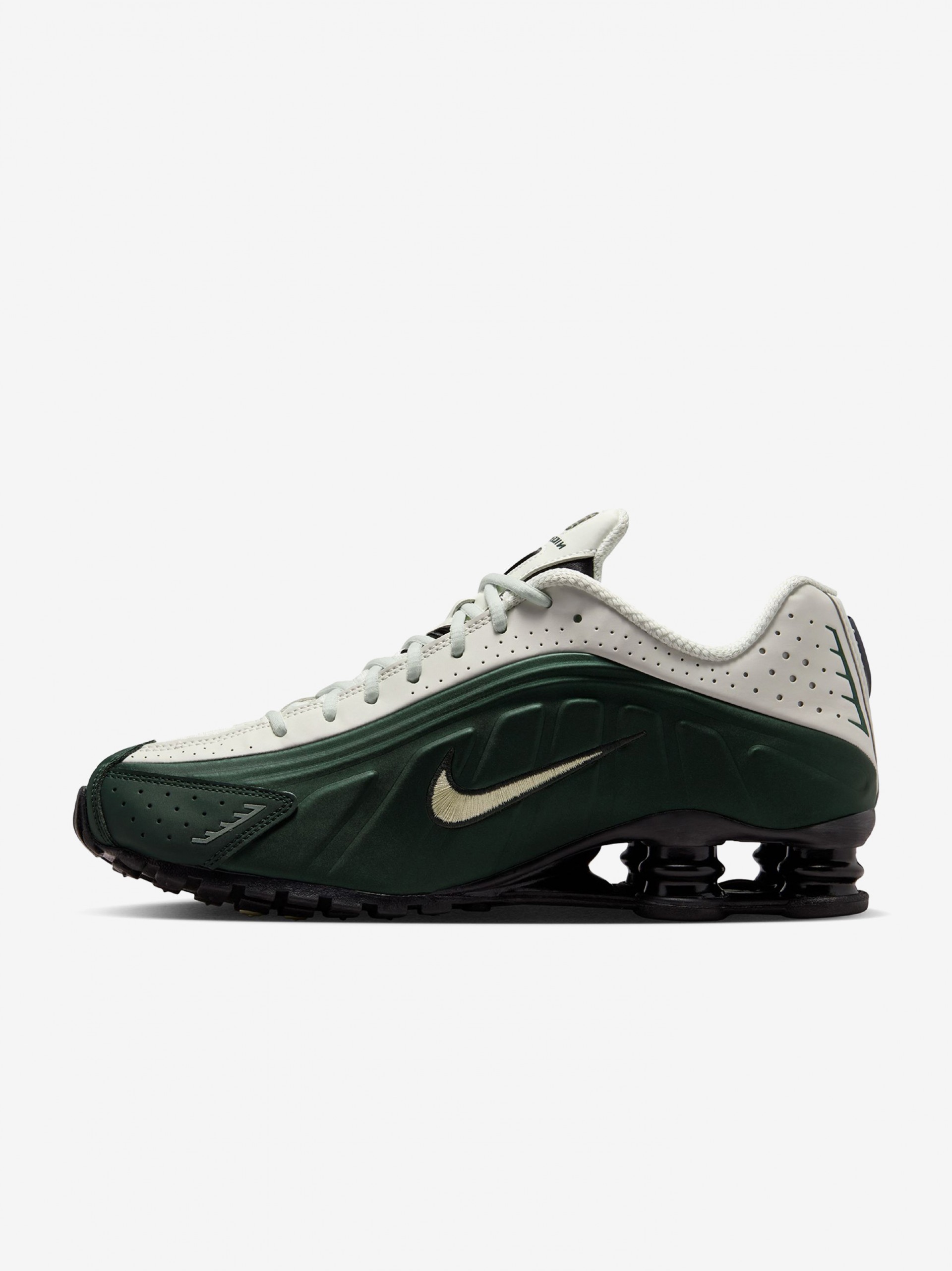 Zapatillas Nike Shox R4 Blancas y Verdes Para Hombre